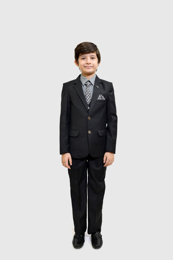 Boys 4-Piece Formal Suiting Set - Black