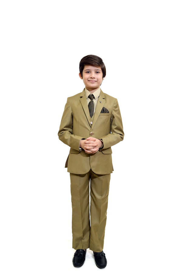 Boys 4-Piece Formal Suiting Set - Sand